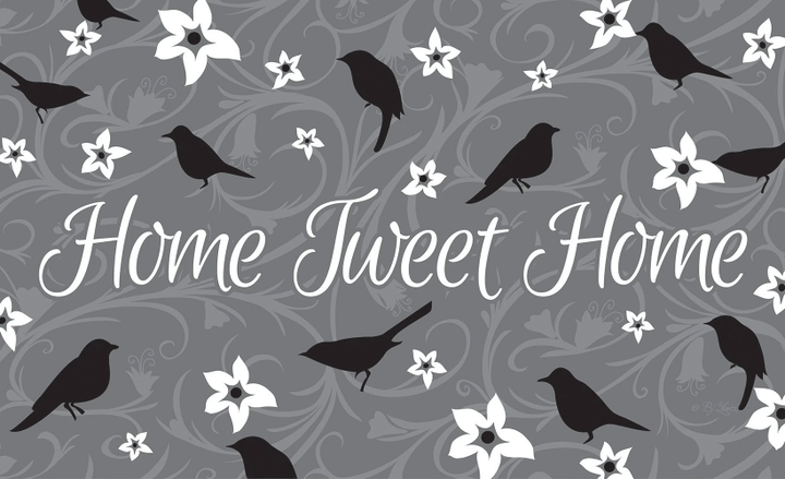 Slate Gray Home Tweet Home Design Doormat Home Decor