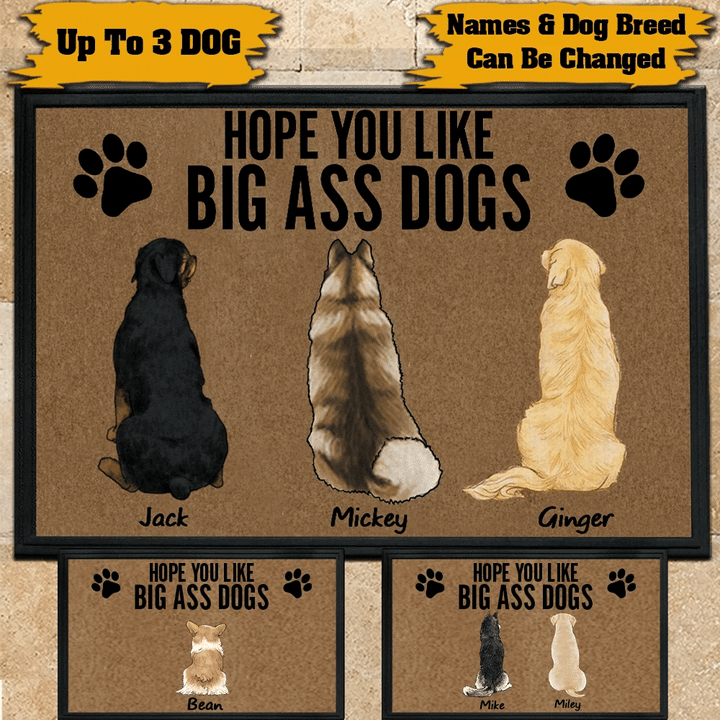 Dog Back Custom Name Doormat Home Decor Hope You Like Big Ass Dog