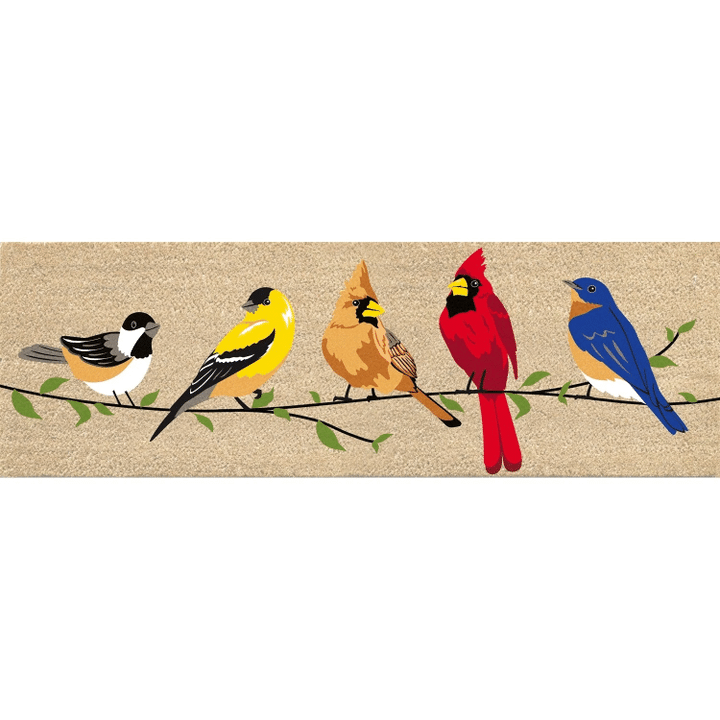 Colorful Cardinal Birds On A Branch Design Doormat Home Decor