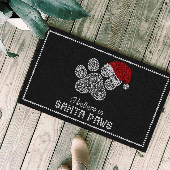 I Believe In Santa Paws Christmas Gift Design Doormat Home Decor