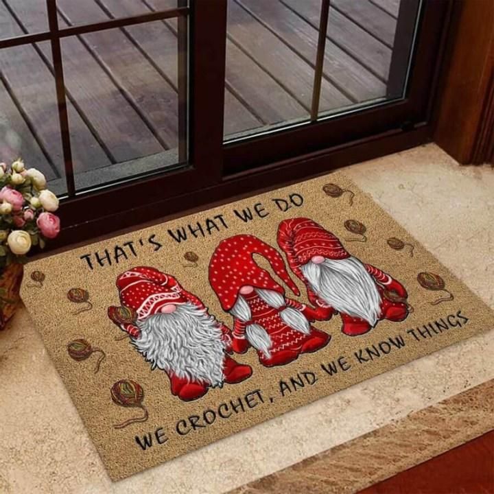 Gnome Doormat Home Decor That's What We Do Crochet