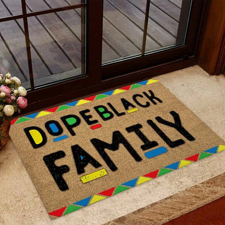 Bright Colored Triangle Design Doormat Home Decor Dope Black Family African American