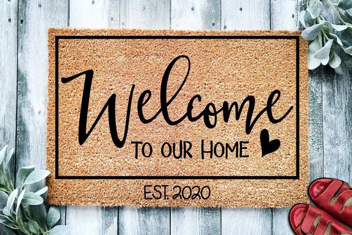 Welcome To Our Home Established Custom Name Design Doormat Home Decor