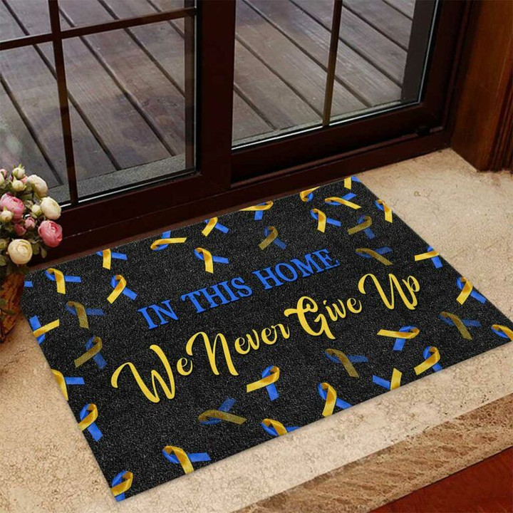 Ideal Doormat Home Decor Never Give Up Down Syndrome Awareness