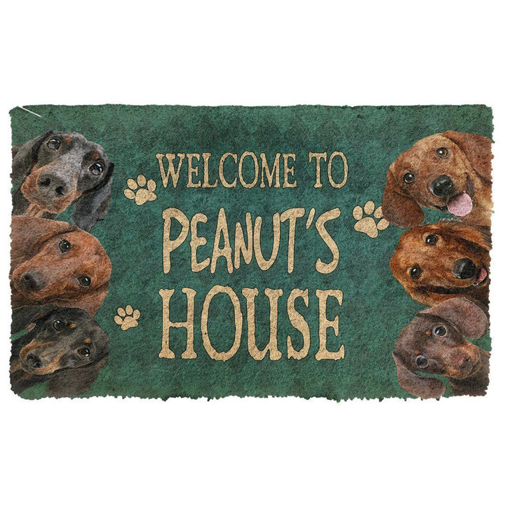 Amazing Dachshund Doormat Home Decor Welcome To Peanut's House