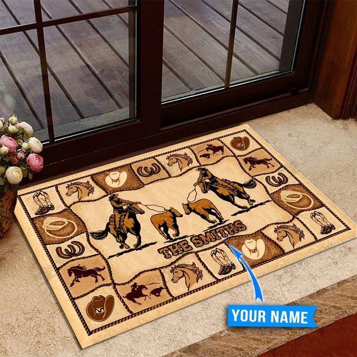 Breakaway Wild Horses Doormat Home Decor Custom Name