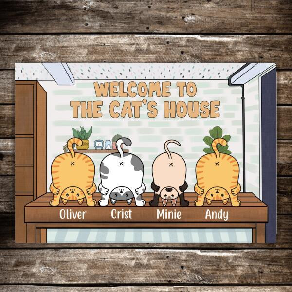 Welcome To The Cat's House Custom Name Doormat Home Decor