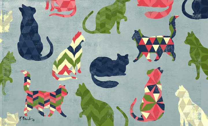 Watercolor Art Kinds Of Cat Pattern Design Doormat Home Decor