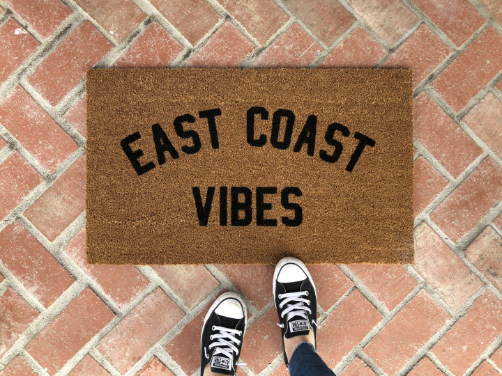 East Coast Vibes Modern Script Design Doormat Home Decor