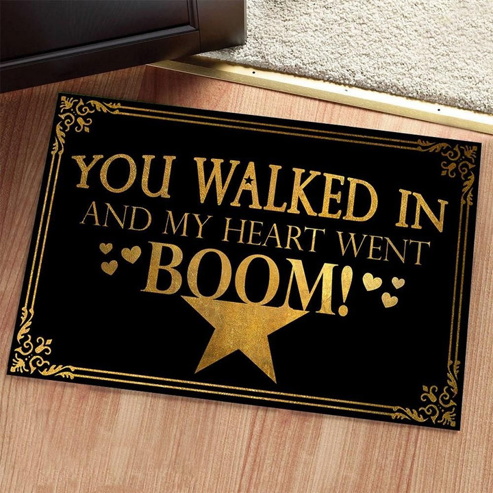 Cool Doormat Home Decor You Walked In And My Heart Went Boom