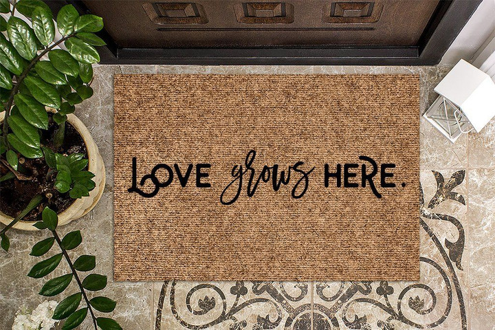 Love Grows Here Simple Design Doormat Home Decor