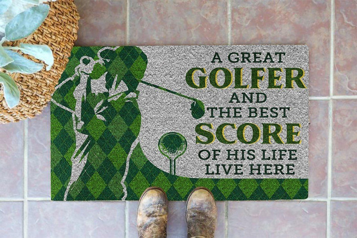 Design Doormat Home Decor Golf A Great Golfer And The Best Score Of His Life