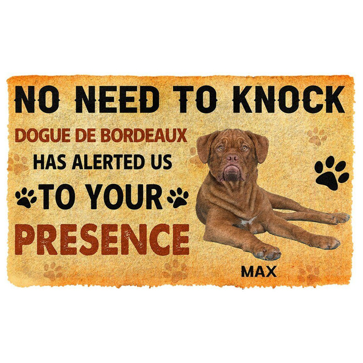Classic Custom Name Doormat Home Decor No Need To Knock Dogue De Bordeaux Dog