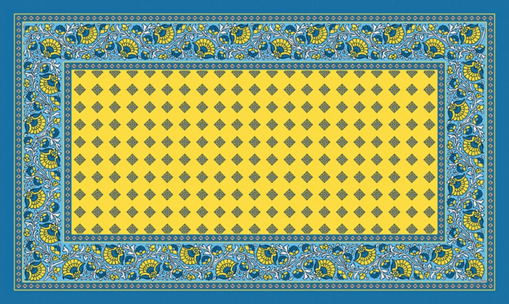 Bright French Paisley Yellow Design Doormat Home Decor