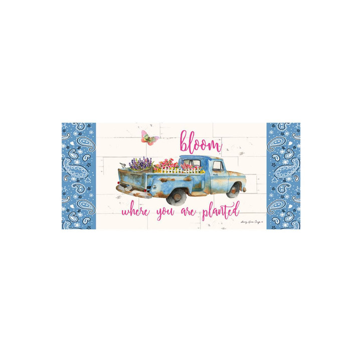 Bloom Where You Are Planted Truck Design Doormat Home Decor