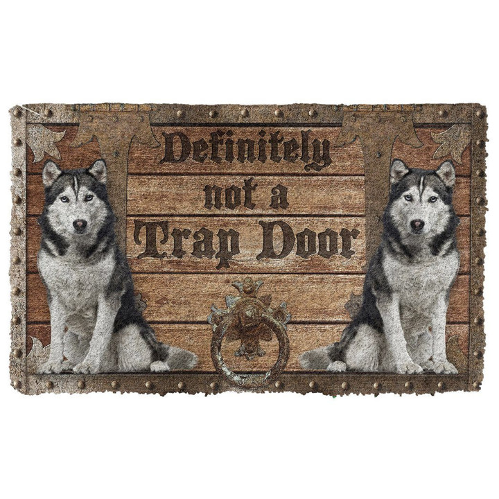3d Definitely Not A Trap Door Husky Guards Doormat Home Decor