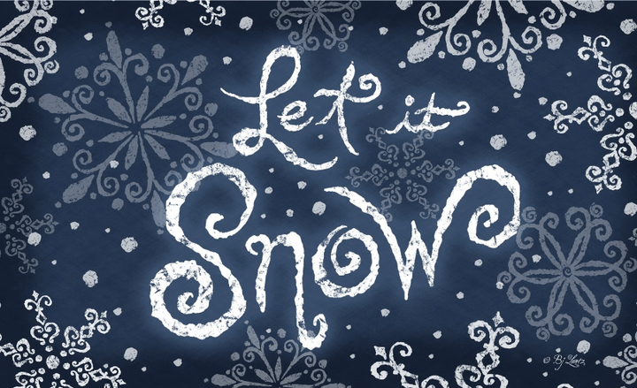 Let It Snow Snowflakes Pattern Design Doormat Home Decor