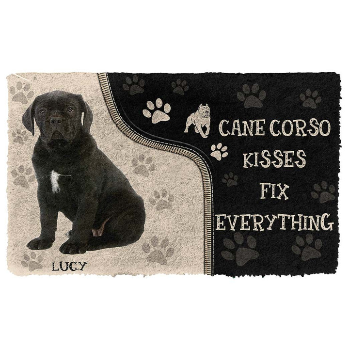 3d Gift For Dog Lovers Cane Corso Kisses Fix Anything Custom Name Doormat Home Decor