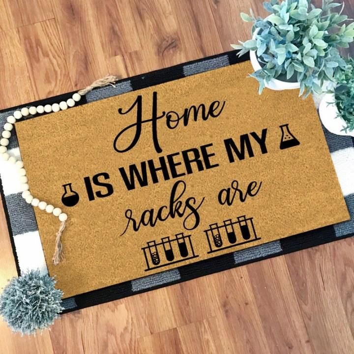 Home Is Where My Racks Are Chemistry Design Doormat Home Decor