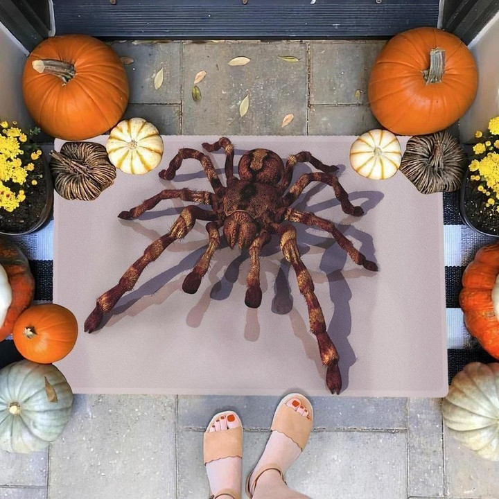 Happy Halloween 3d Spider Art Design Doormat Home Decor