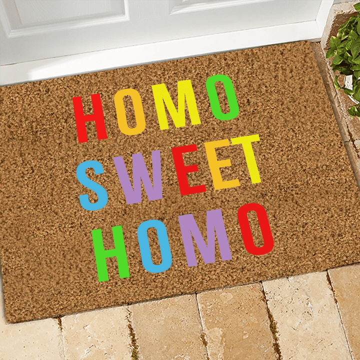 Colorful Text Design Doormat Home Decor Lgbt Homo Sweet Homo