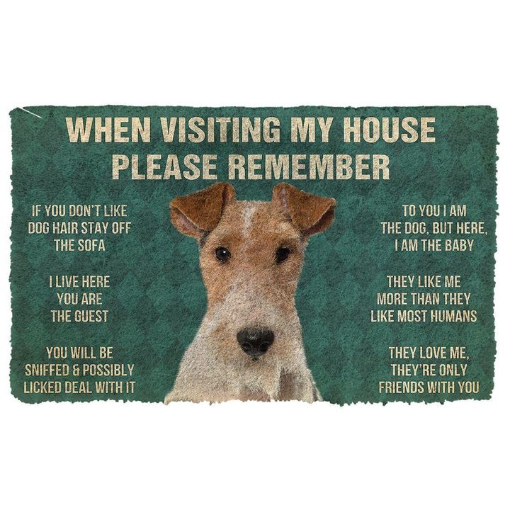 Awesome Design Doormat Home Decor Please Remember Fox Terrier Dogs House Rules