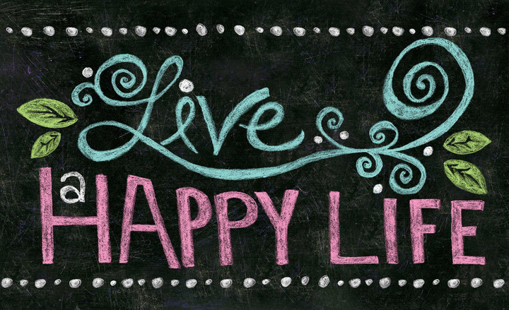 Live A Happy Life Chalkboard Design Doormat Home Decor