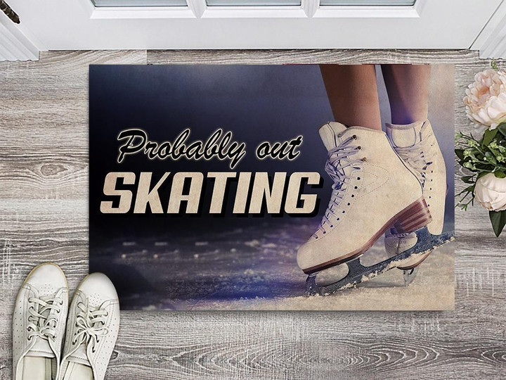 Doormat Home Decor Girl Ice Skating Probably Out Skating