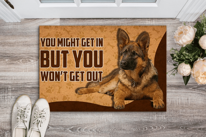 Present For Dog Lovers You Might Get In Won't Get Out Design Doormat Home Decor