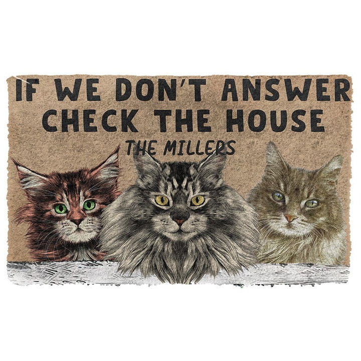3d If We Don't Answer Check The Maine Coon House Custom Name Doormat Home Decor