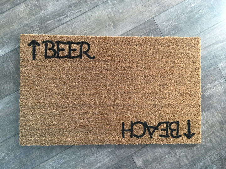 Beer Or Beach Up And Down Design Doormat Home Decor