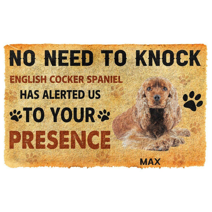 Vintage Custom Name Doormat Home Decor No Need To Knock English Cocker Spaniel Dog