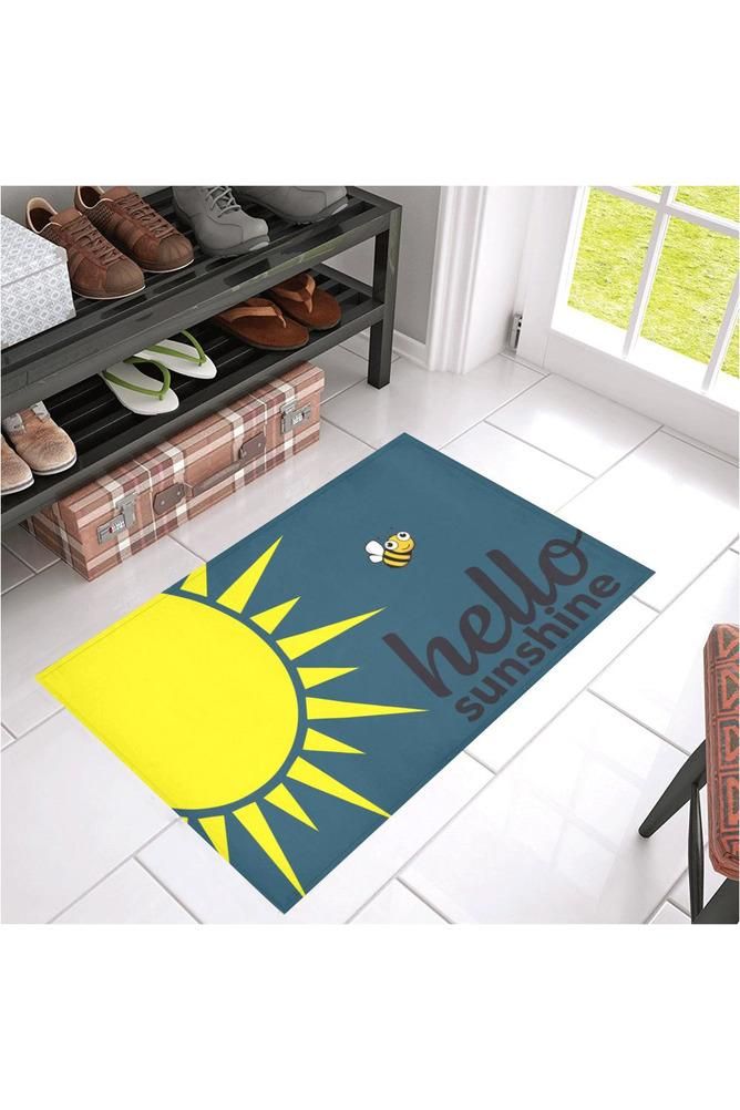 Hello Sunshine On Dark Cyan Doormat Home Decor