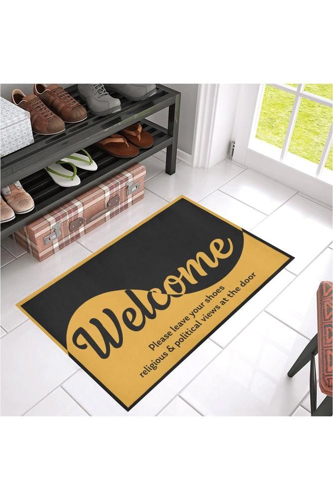 Doormat Home Decor Welcome No Shoes Religion Or Politics