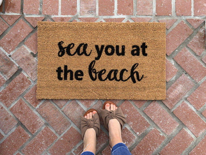 Funny Beach Theme Welcome Sea You At The Beach Design Doormat Home Decor