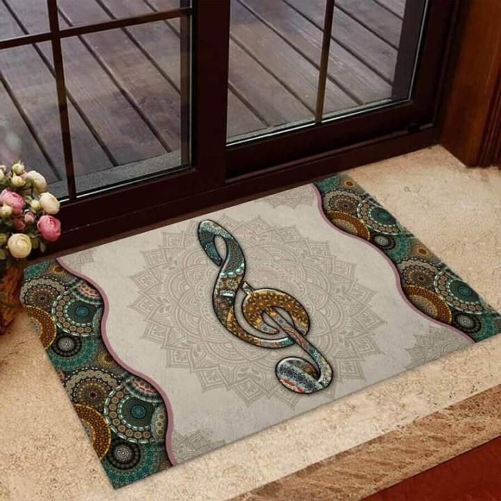 The Love Of Music Mandala Design Doormat Home Decor