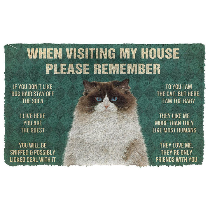 Great Ragdoll Cats House Rules Please Remember Doormat Home Decor
