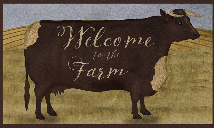 Cow Welcome To The Farm Design Doormat Home Decor