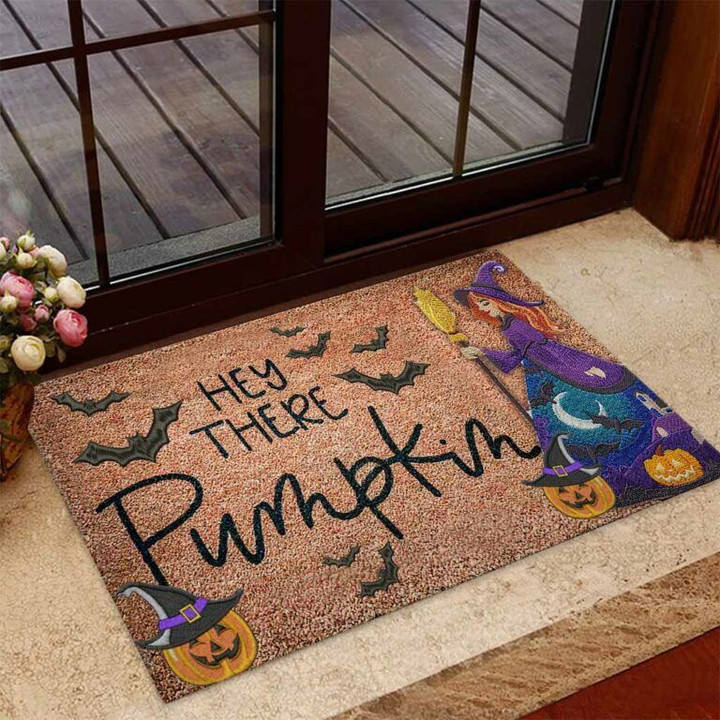 Halloween Night Hey There Pumpkin Witch Doormat Home Decor