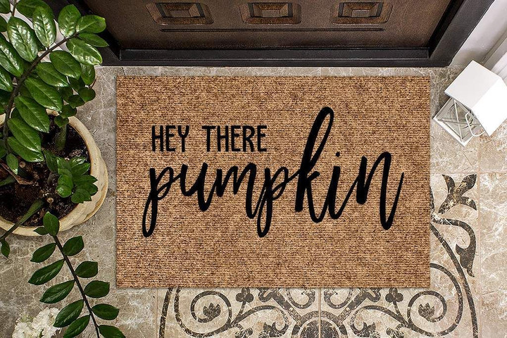 Hey There Pumpkin Happy Halloween Party Design Doormat Home Decor