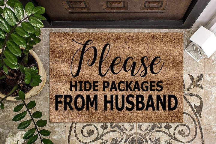 Please Hide Packages From Husband Design Doormat Home Decor