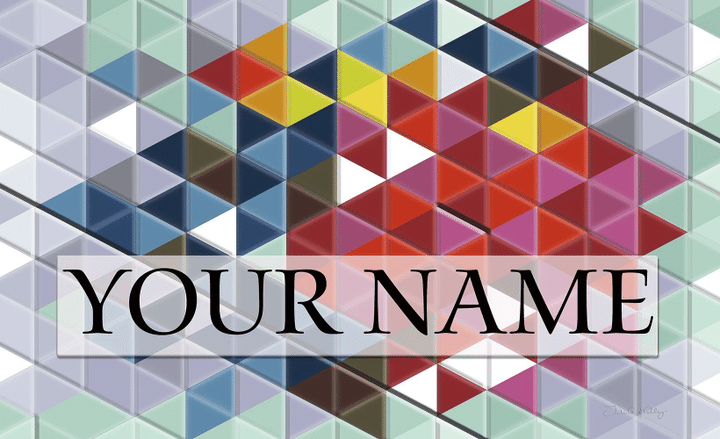 Colorful Cube Prism Party Custom Name Design Doormat Home Decor