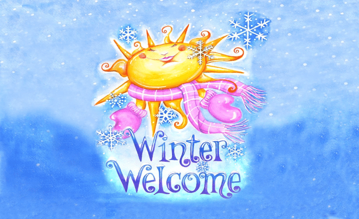 Funny Sun Wearing Scaft Winter Welcome Design Doormat Home Decor