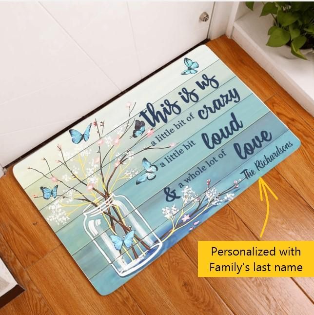 Family This Is Us A Whole Lot Of Love Custom Name Doormat Home Decor