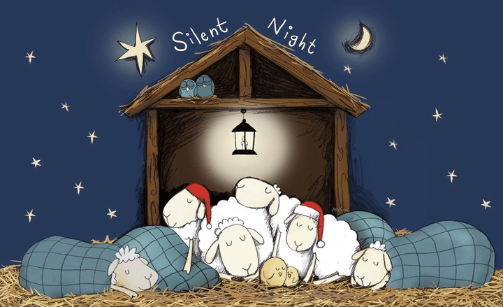 Silent Night Sheeps Sleeping Cartoon Design Doormat Home Decor