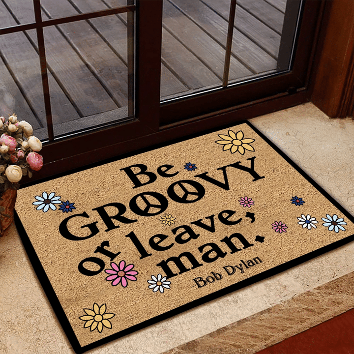 Custom Name Design Doormat Home Decor Be Groovy Or Leave