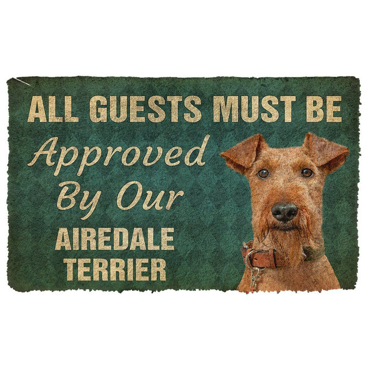 Doormat Home Decor Guest Must Be Approved By Our Airedale Terrier