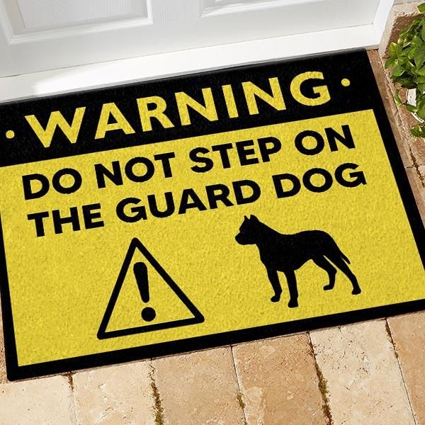 Doormat Home Decor Pitbull Do Not Step On The Guard Dog
