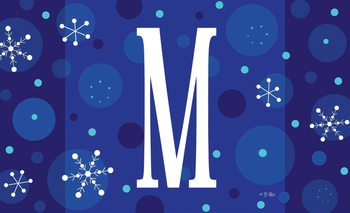 Christmas Gift Winter Snowflakes Monogram M Design Doormat Home Decor