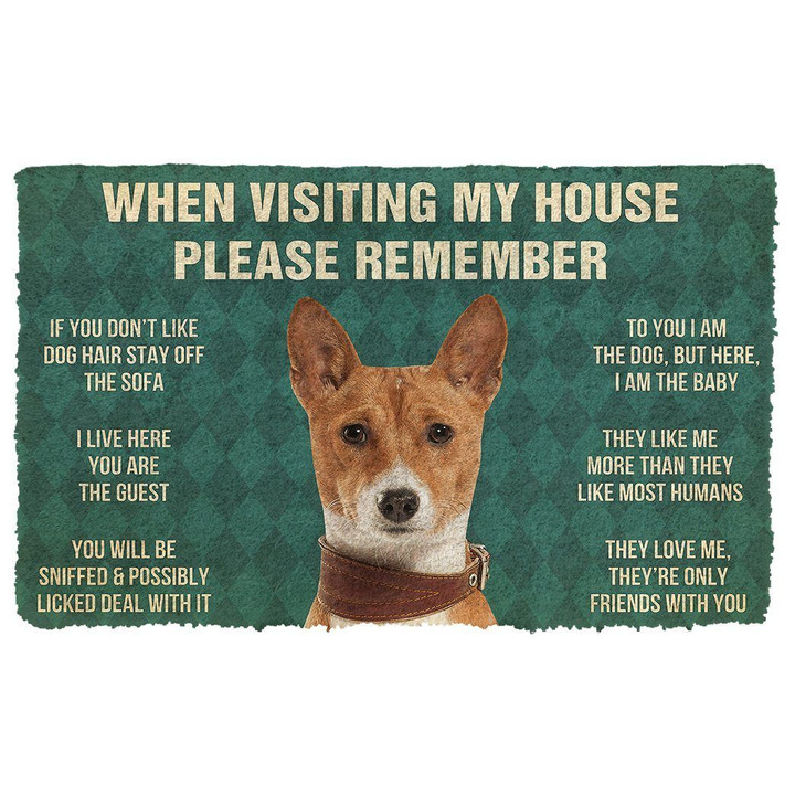 Ideal Basenji Dogs Lives Here You're Guest Doormat Home Decor